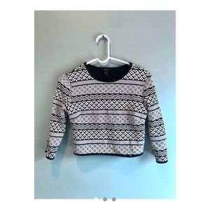 Black and White Aztec Crop Top